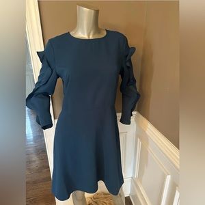 Ann Taylor LOFT Teal Long Sleeved Dress Size 6